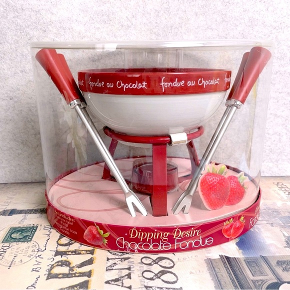 Joie Dipping Desire Chocolate Fondue Set - Red and White - Picture 1 of 6